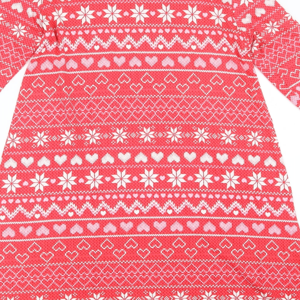 George Womens Red Geometric Basic T-Shirt Size S