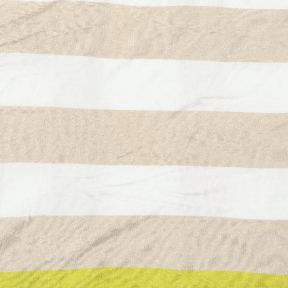 TU Womens Beige Striped Cardigan Jumper Size 12 - Yellow