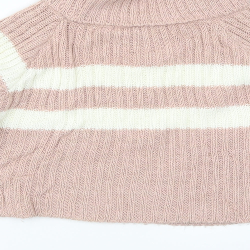 Misspap Womens Pink Striped Pullover Jumper Size S