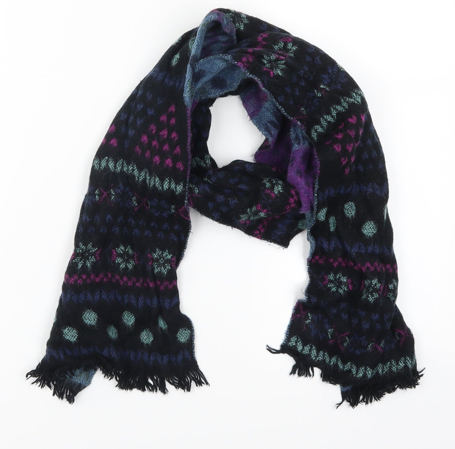 Preworn Womens Purple Geometric Scarf
