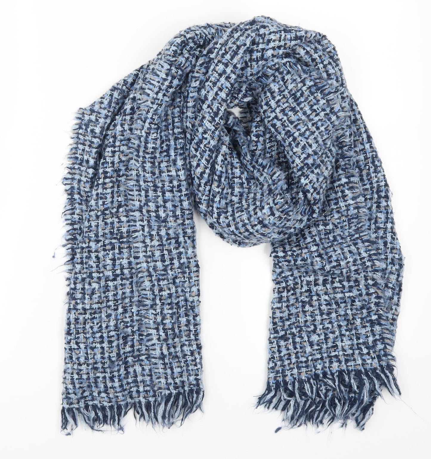 Preworn Womens Blue Check Scarf