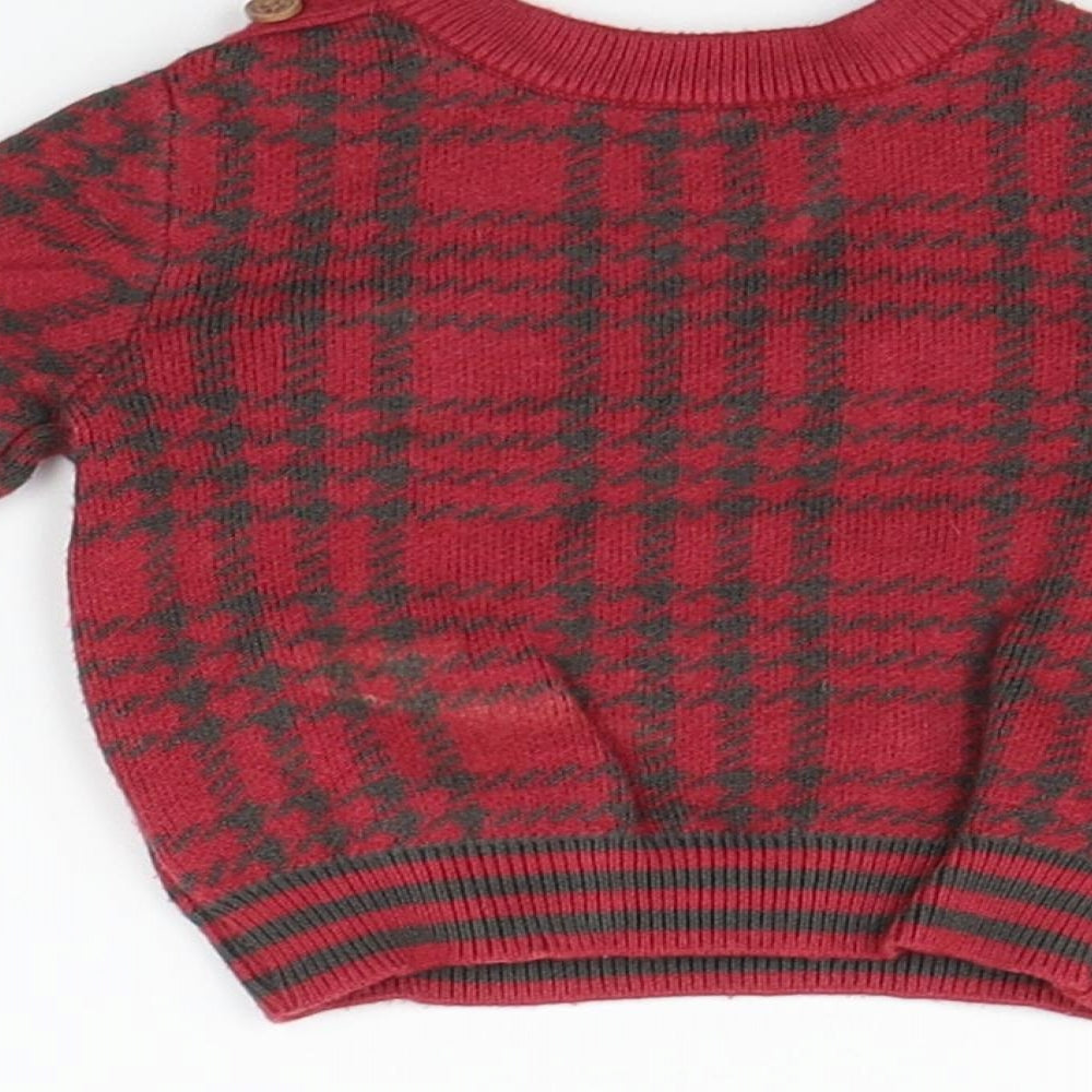 Nutmeg Boys Red Pullover Jumper Size 0-3 Months