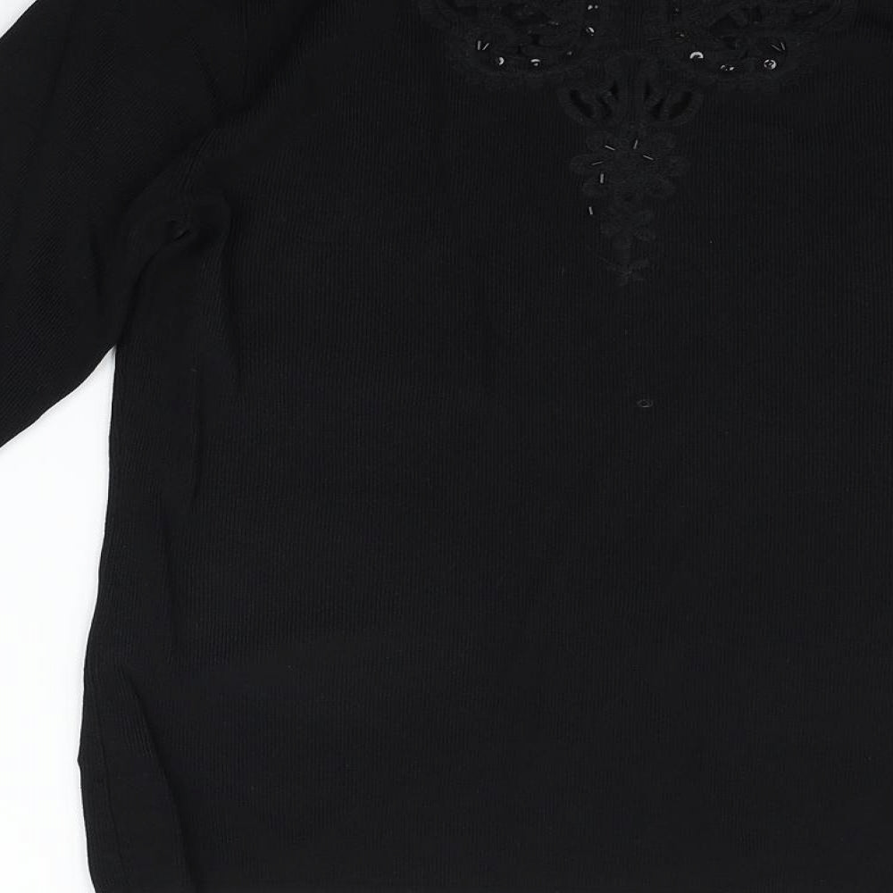 Stephen Y Womens Black Pullover Jumper Size M