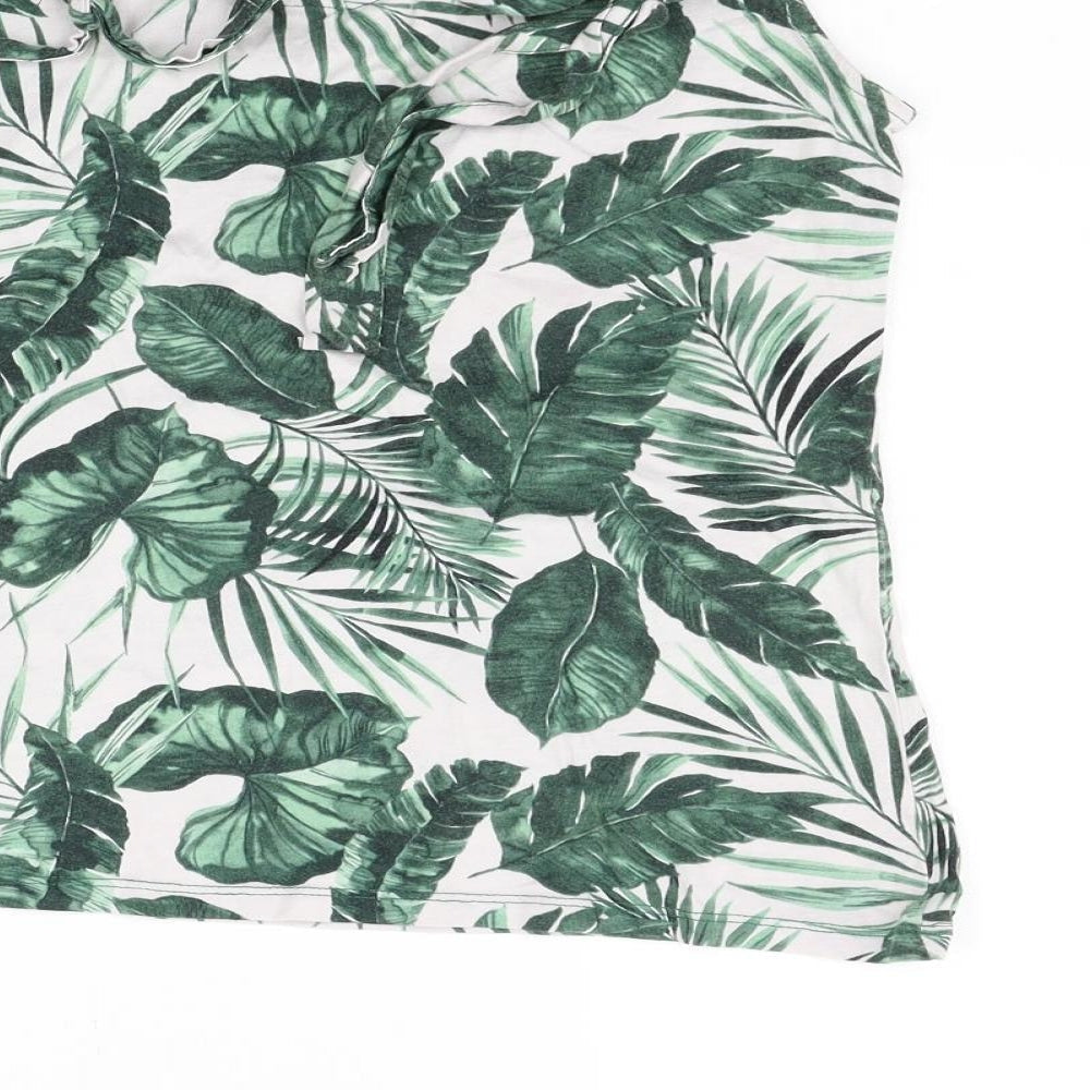 Dorothy Perkins Womens Green Geometric Basic Blouse Size 10
