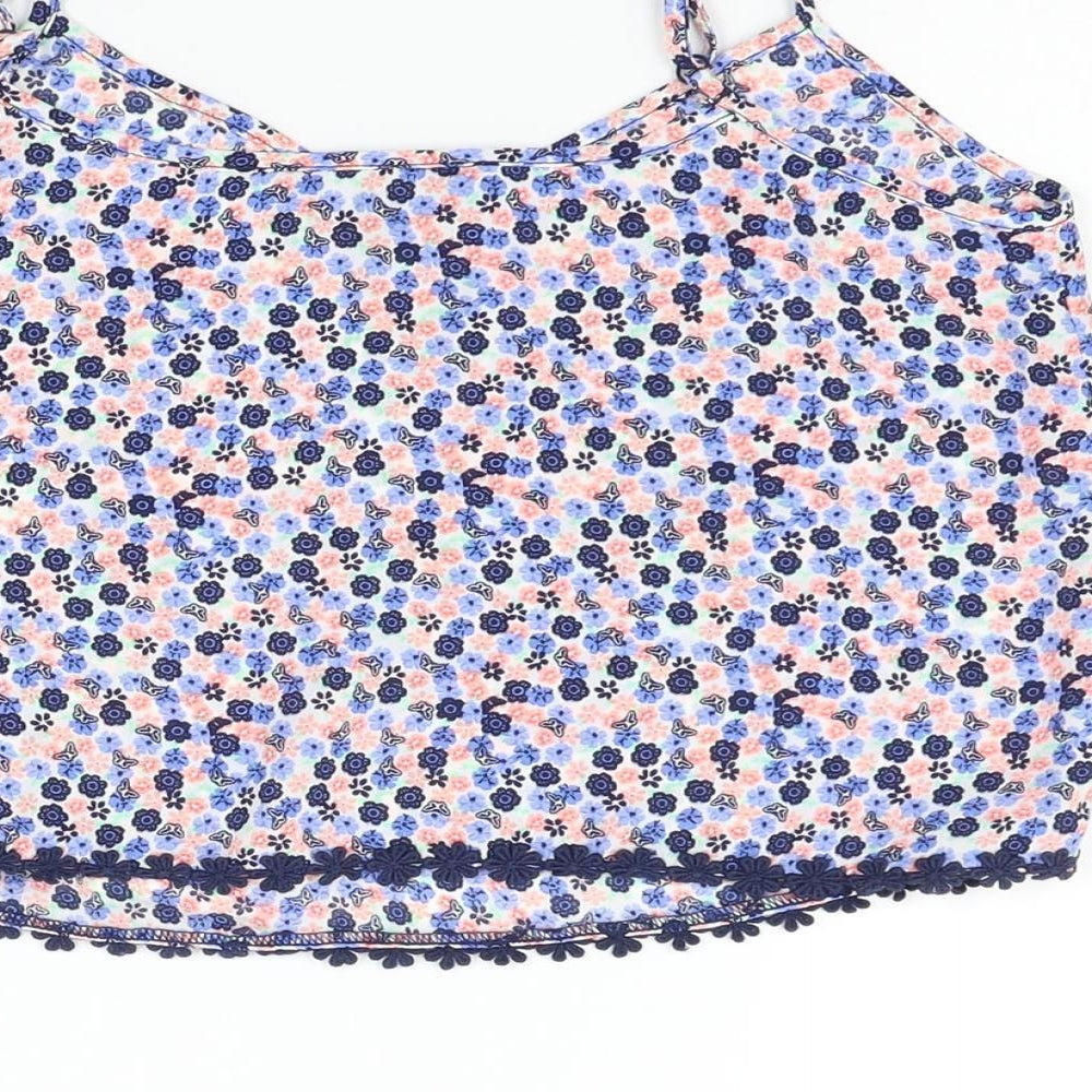 New Look Girls Blue Floral Tank Size 10 Years