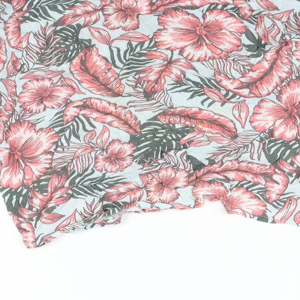 Divided Womens Black Floral Basic Blouse Size 8
