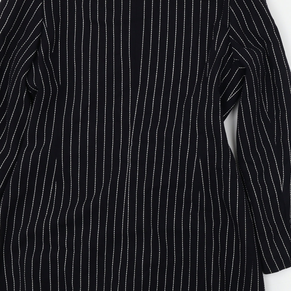 Rena Lange Womens Black Striped Jacket Blazer Size 12