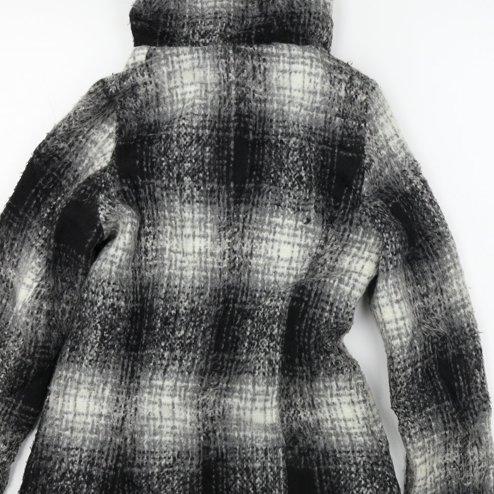Atmosphere Womens Black Check Jacket Coat Size 8