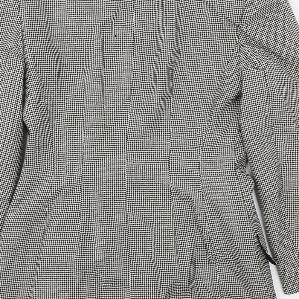 planet Womens Grey Check Jacket Coat Size 8