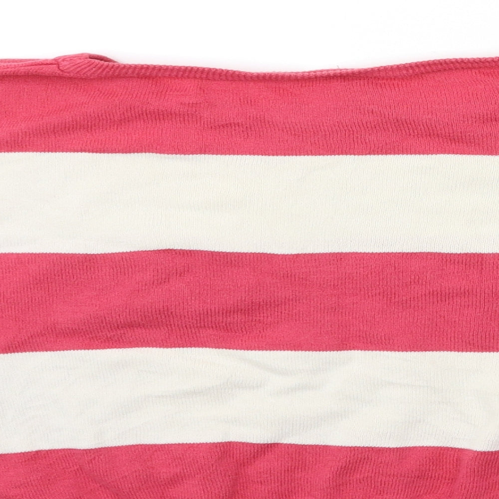 H&M Womens Pink Striped Knit Pullover Jumper Size 8