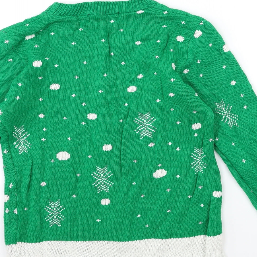 Boohoo Womens Green Knit Pullover Jumper Size M