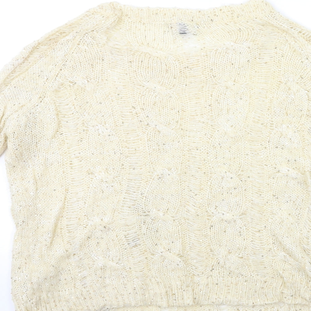 Apricot Womens Beige Knit Pullover Jumper Size S