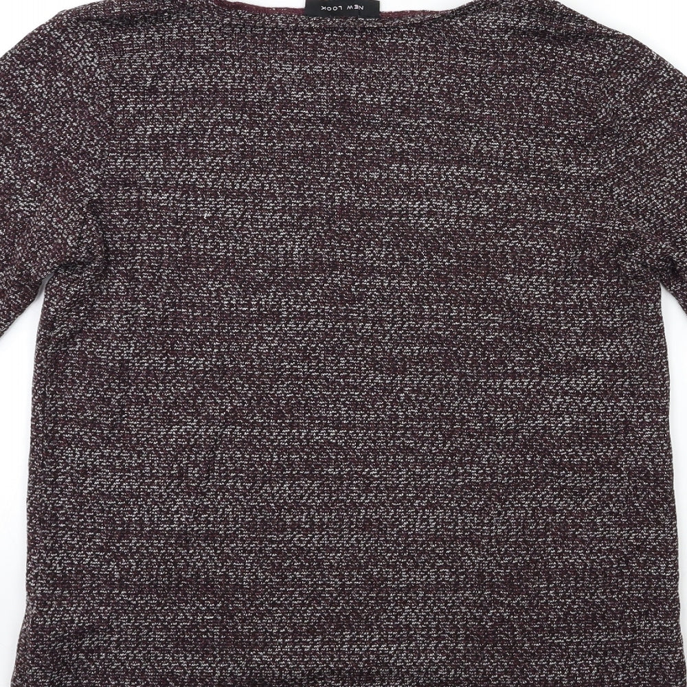 New Look Womens Purple Knit Pullover Jumper Size 8