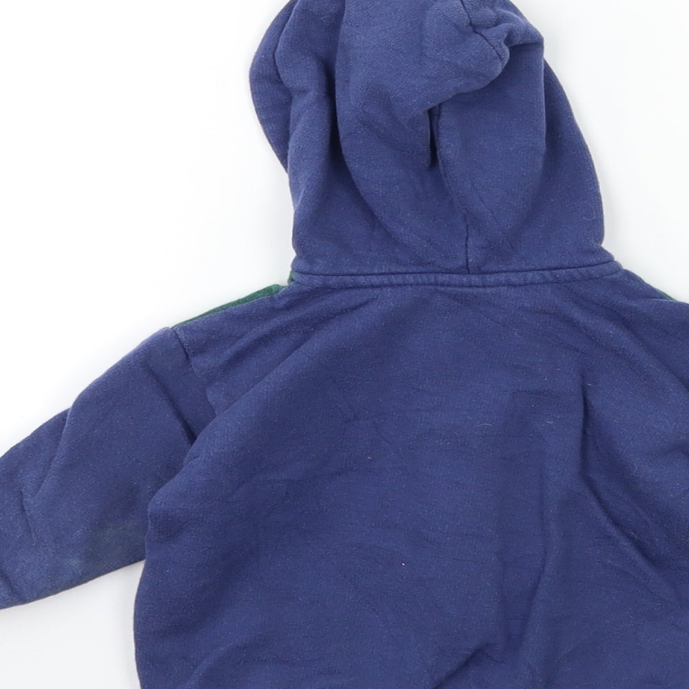 Preworn Baby Blue Striped Full Zip Jumper Size 9-12 Months