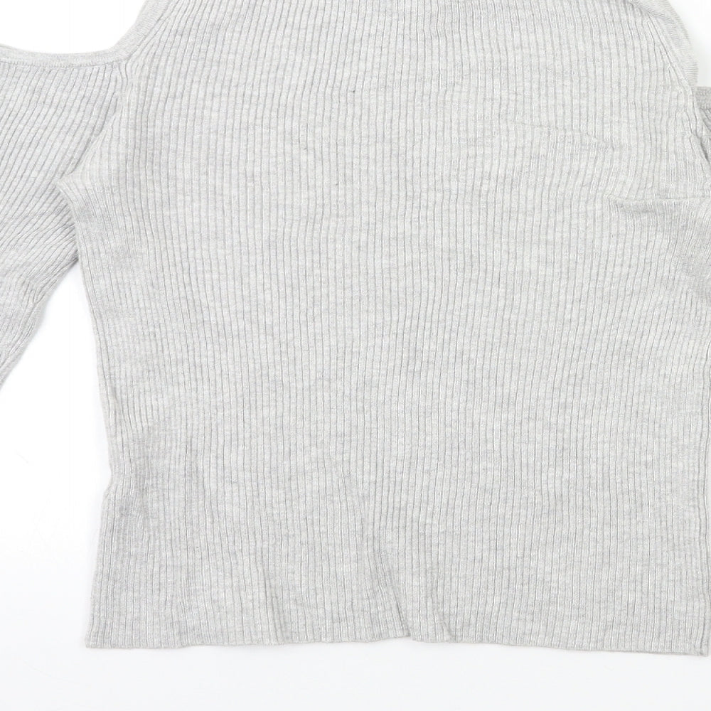 Atmosphere Womens Grey Pullover Jumper Size 10 - Open Shoulder