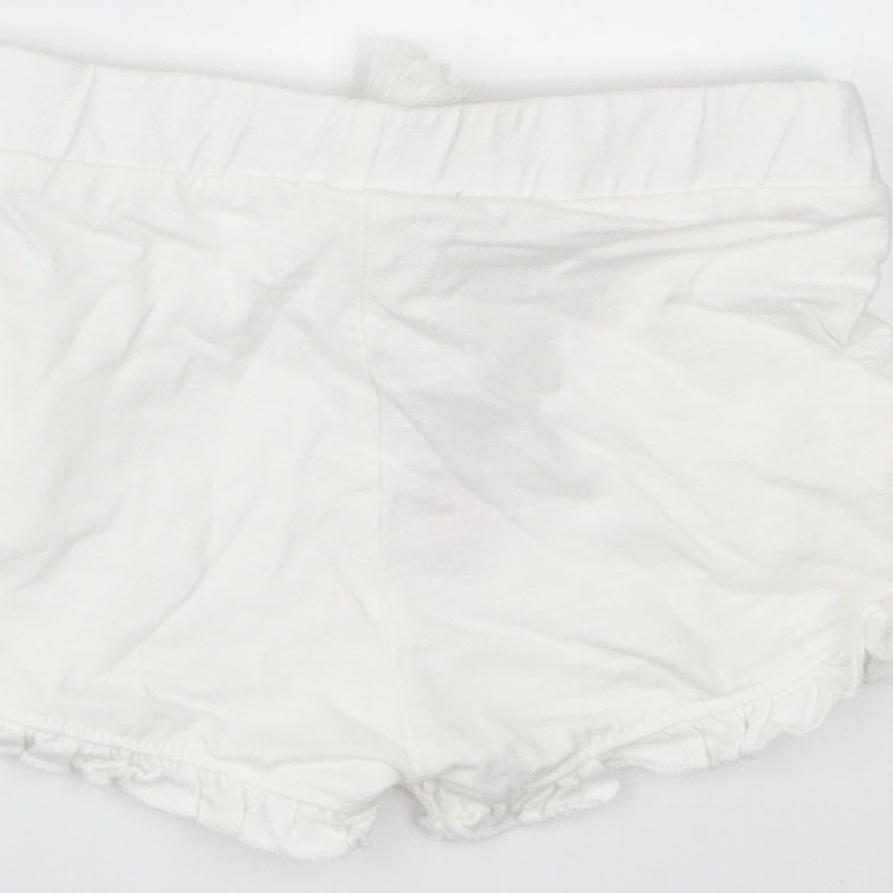 F&F Girls White Cropped Trousers Size 12-18 Months