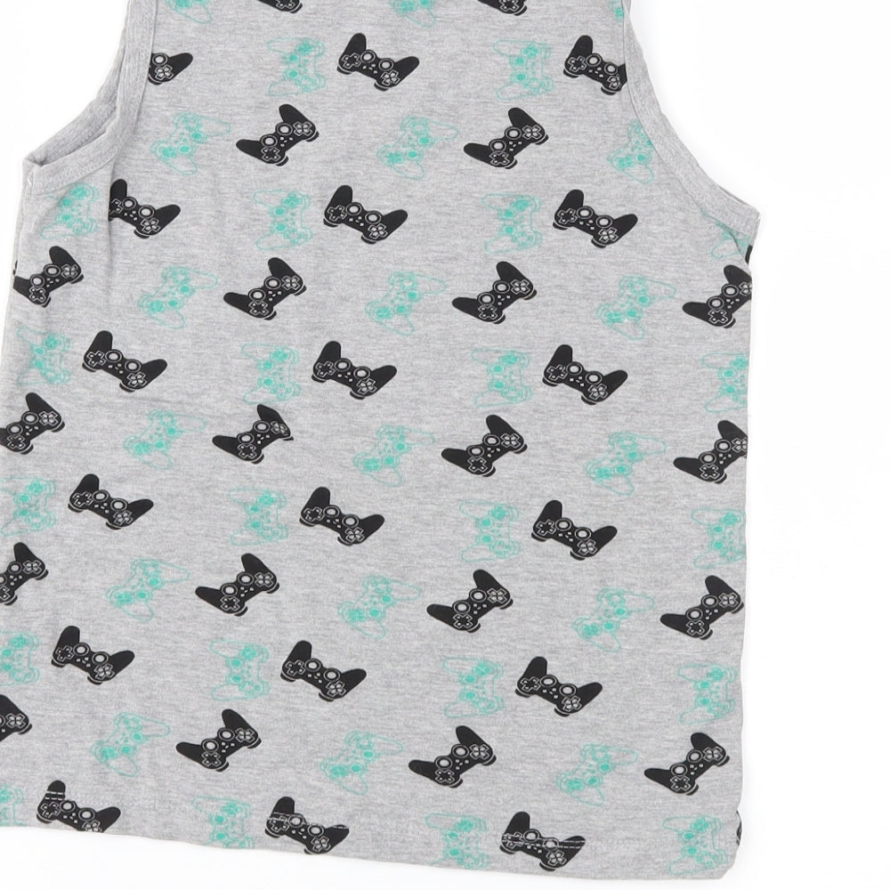 Pep&Co Boys Grey Geometric Basic Tank Size 9-10 Years