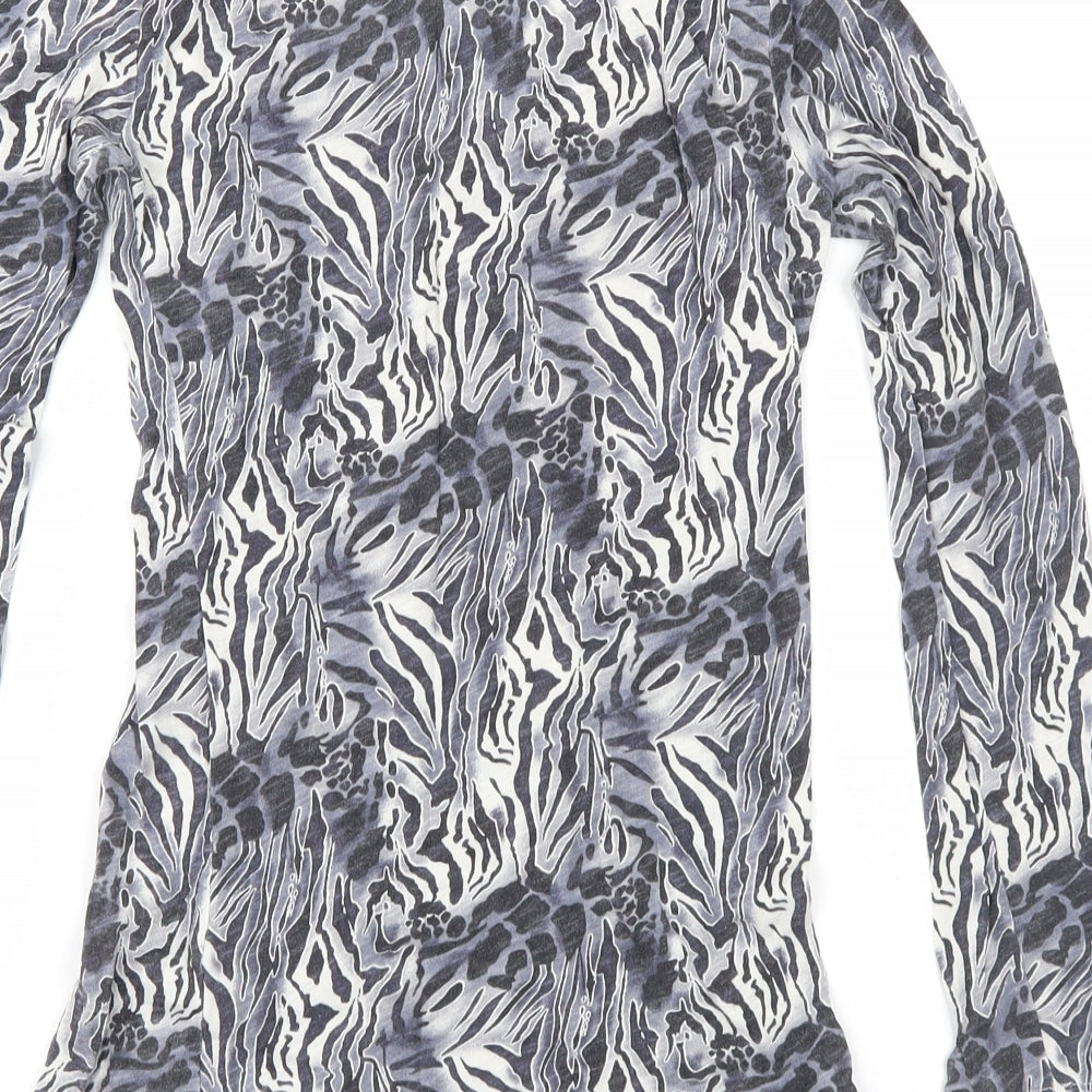 Atmosphere Womens Grey Animal Print Basic T-Shirt Size 8