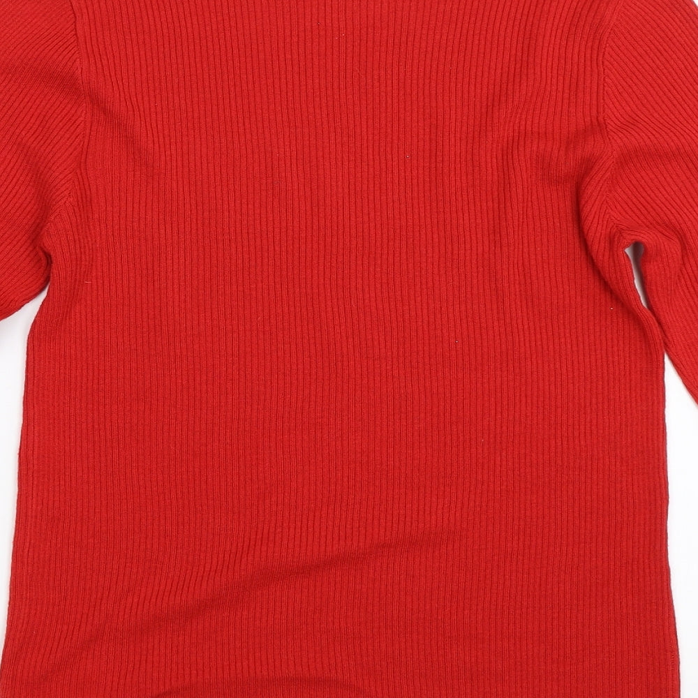 Peacocks Womens Red Pullover Jumper Size 14