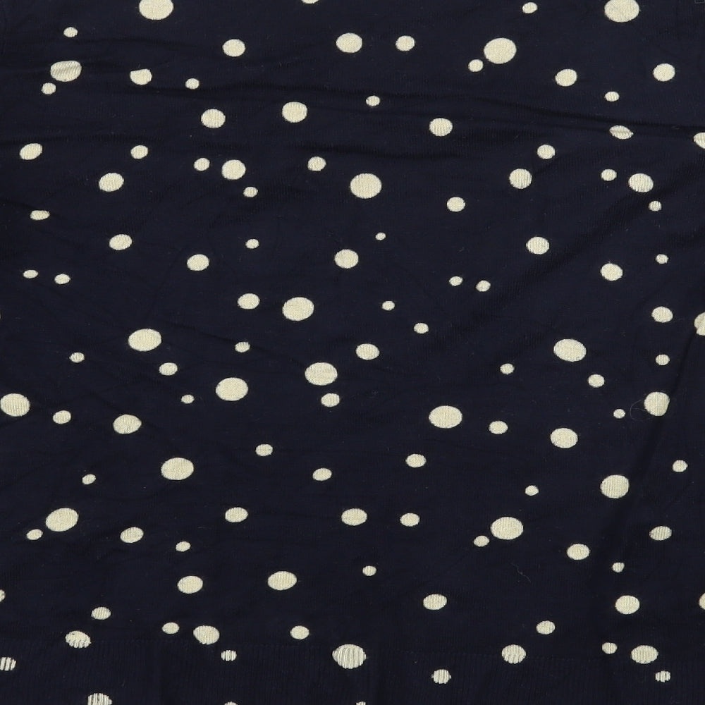 Monsoon Womens Blue Polka Dot Knit Pullover Jumper Size M