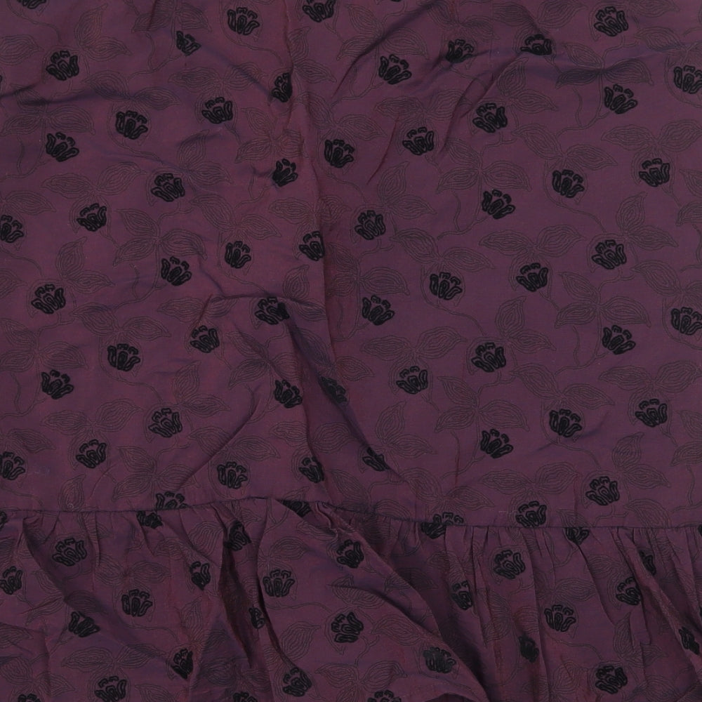 Renaissance Womens Purple Geometric A-Line Skirt Size 12