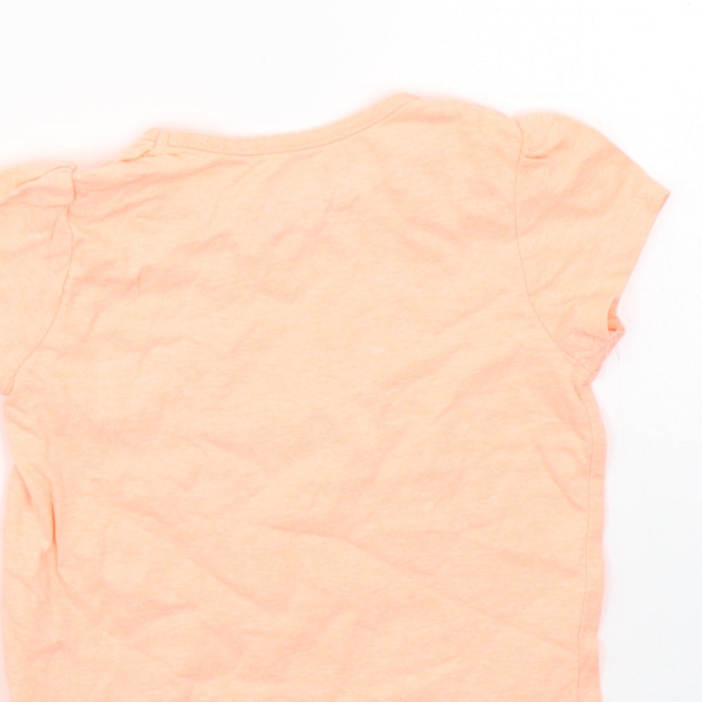 Young Dimension Girls Orange Basic T-Shirt Size 9-12 Months
