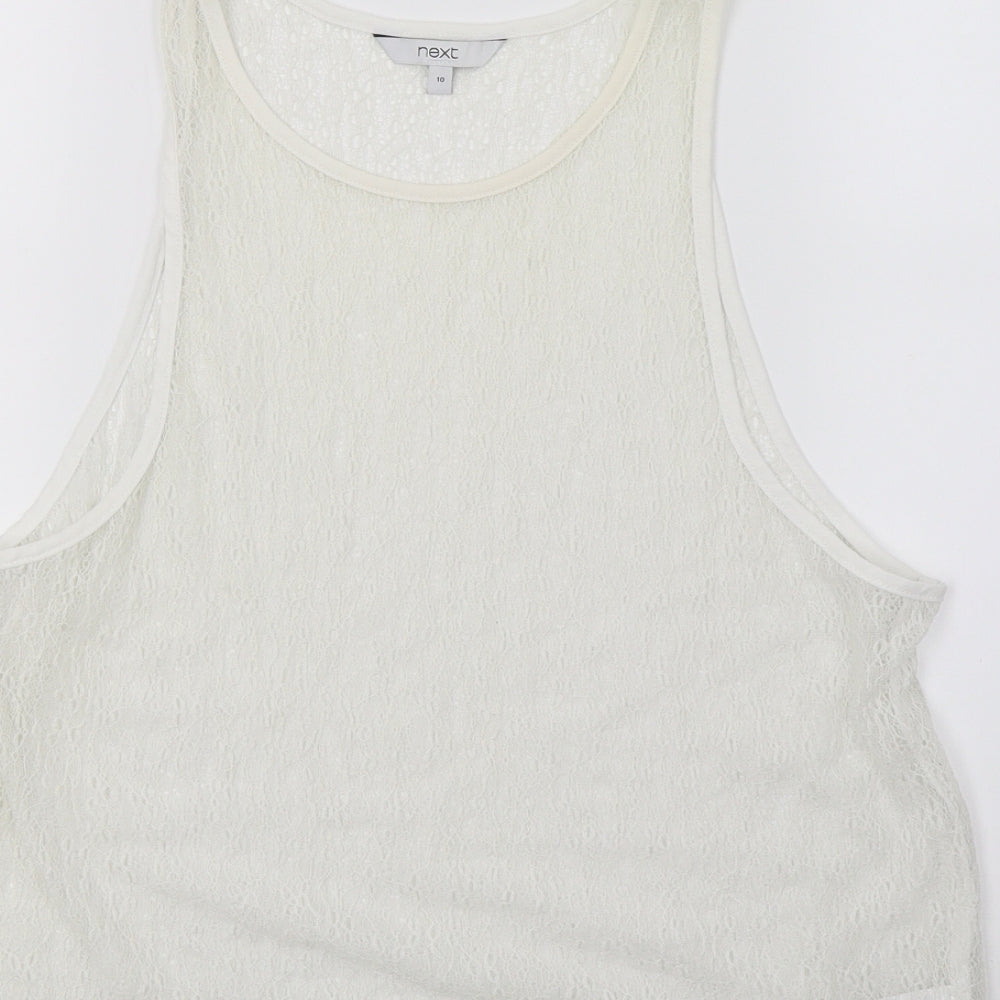 NEXT Womens White Basic Tank Size 10