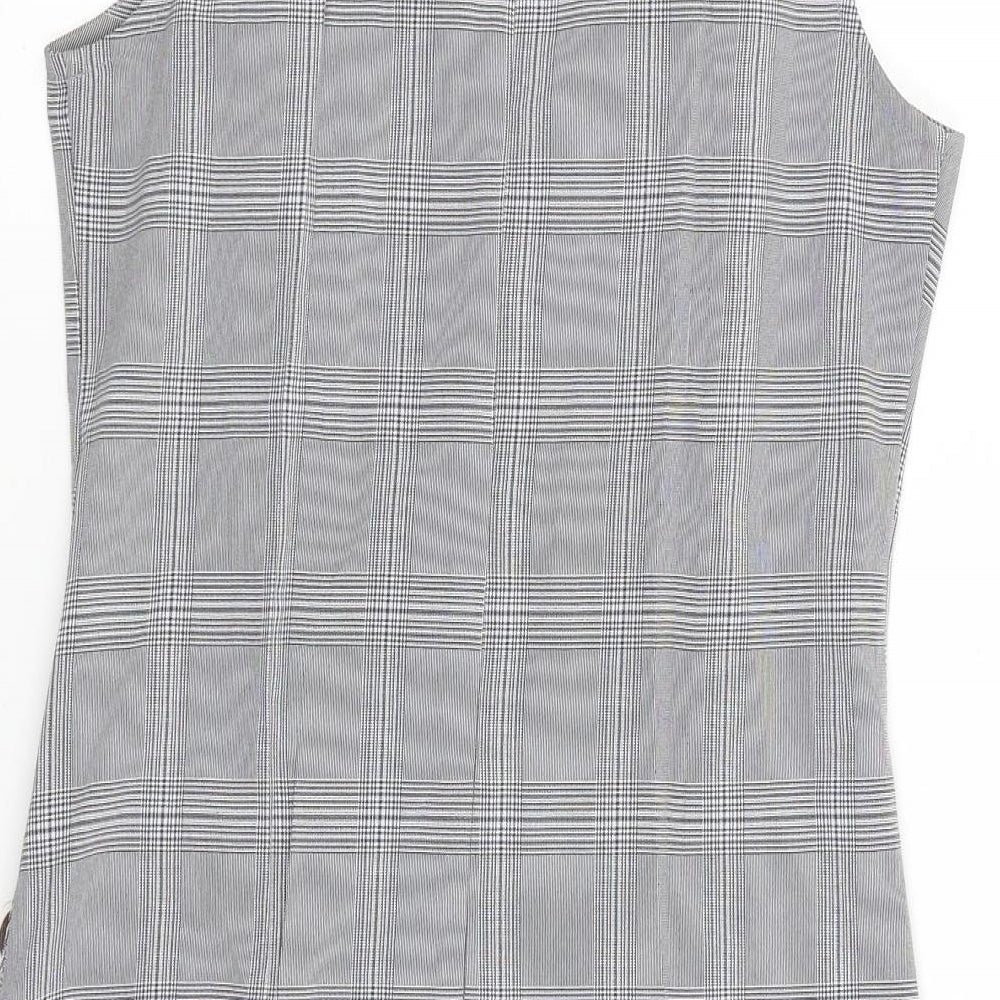 voyelles Womens Grey Check A-Line Size S