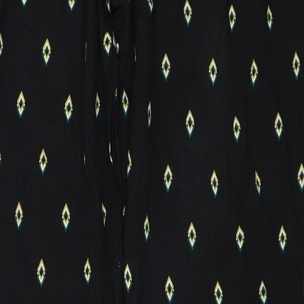 Dorothy Perkins Womens Black Geometric Trousers Size 8 L31 in