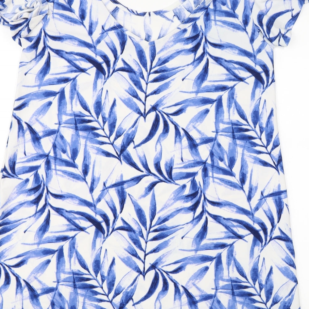 Mango Womens Blue Floral Shift Size S