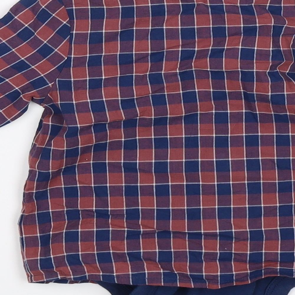 Marks & Spencer Baby Blue Plaid Romper One-Piece Size 6-9 Months