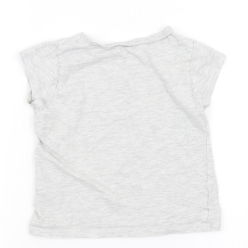 George Girls Grey Basic T-Shirt Size 4-5 Years