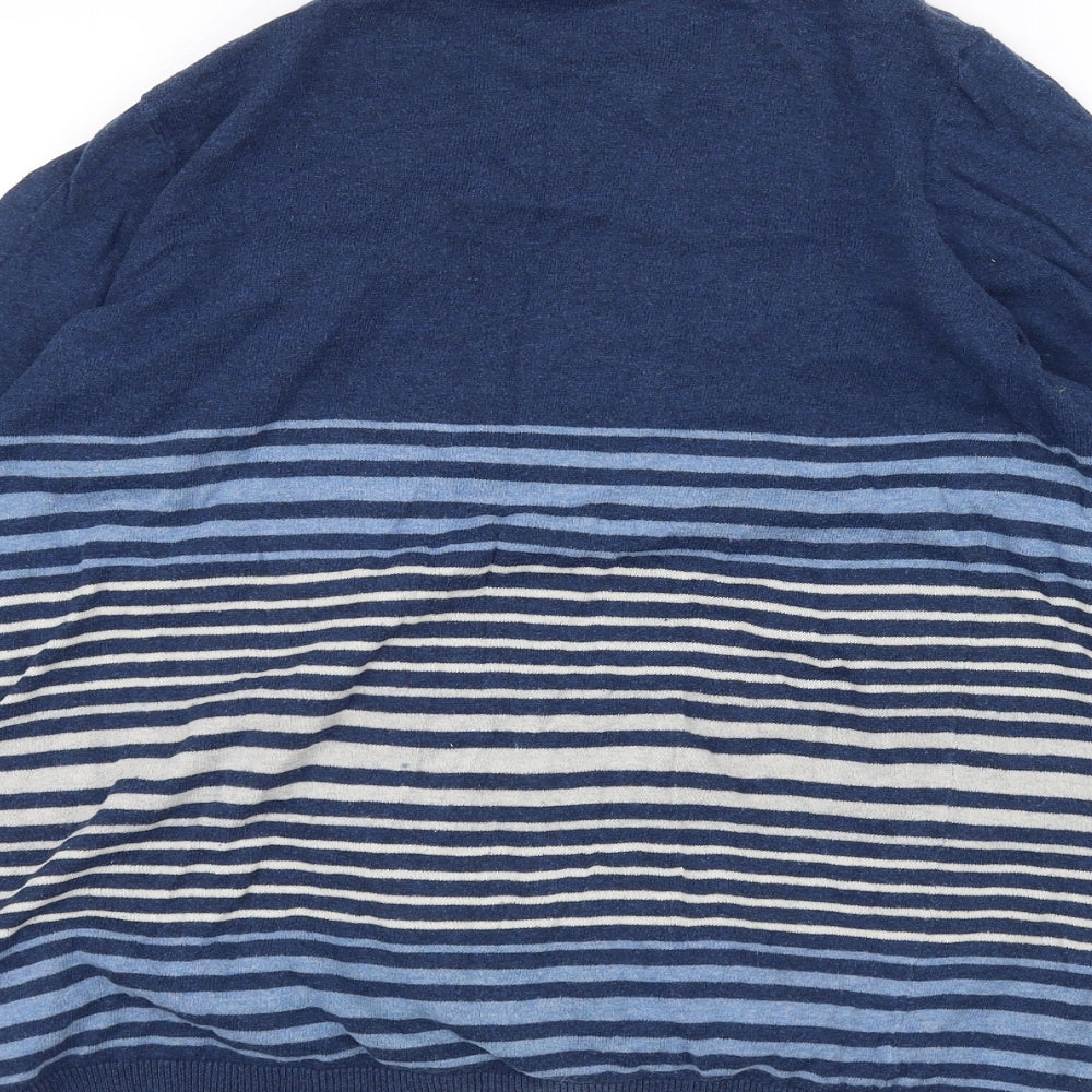 Peacocks Womens Blue Striped Cardigan Jumper Size 12