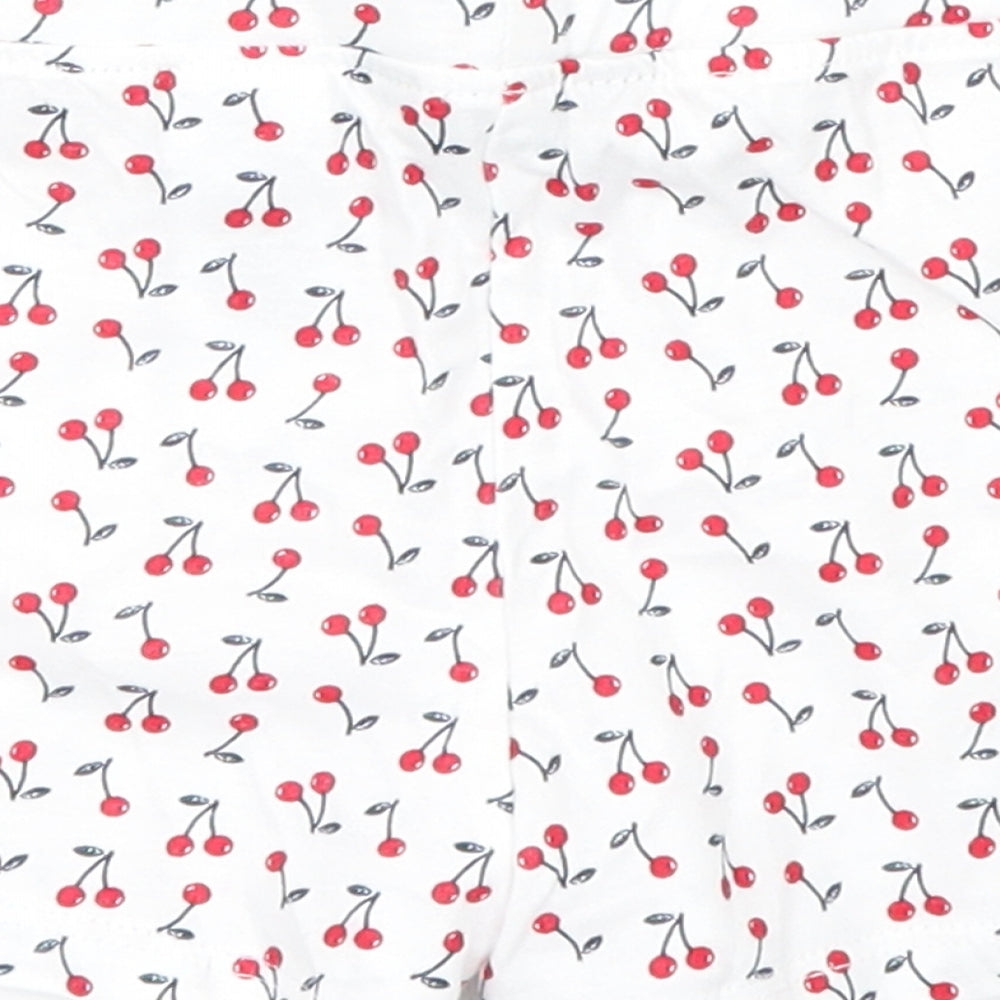 Primark Girls White Polka Dot Pyjama Pants Size 18-24 Months - cherries