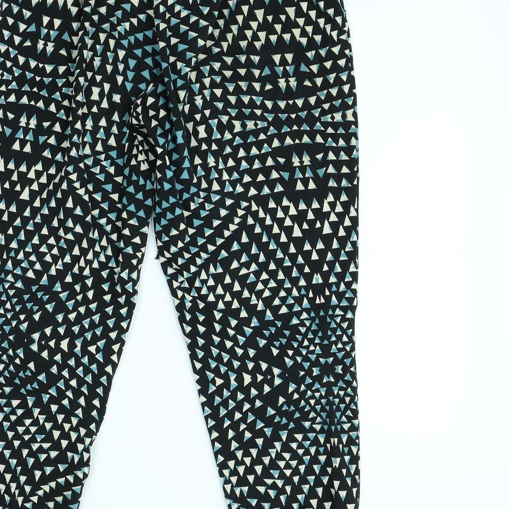 Anmol Womens Black Geometric Trousers Size 8 L29 in