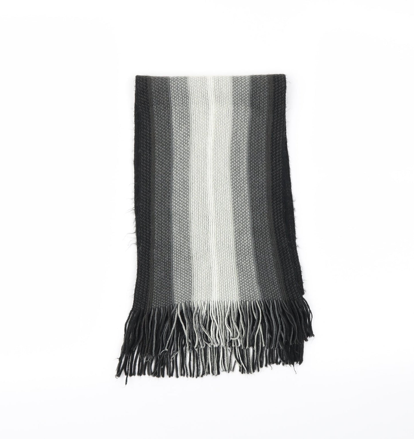 Preworn Mens Black Striped Scarf One Size