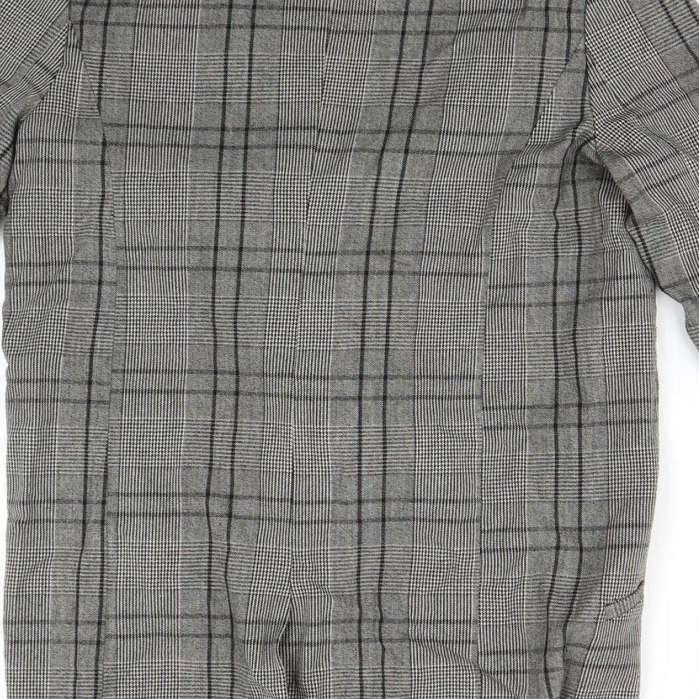 VILA Womens Grey Plaid Jacket Suit Jacket Size XS