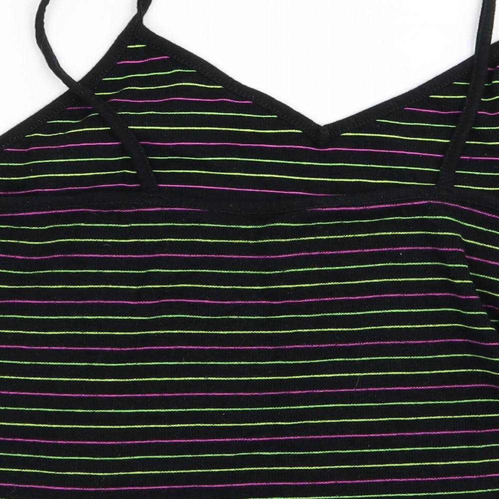 Preworn Womens Green Striped Cropped Tank Size L