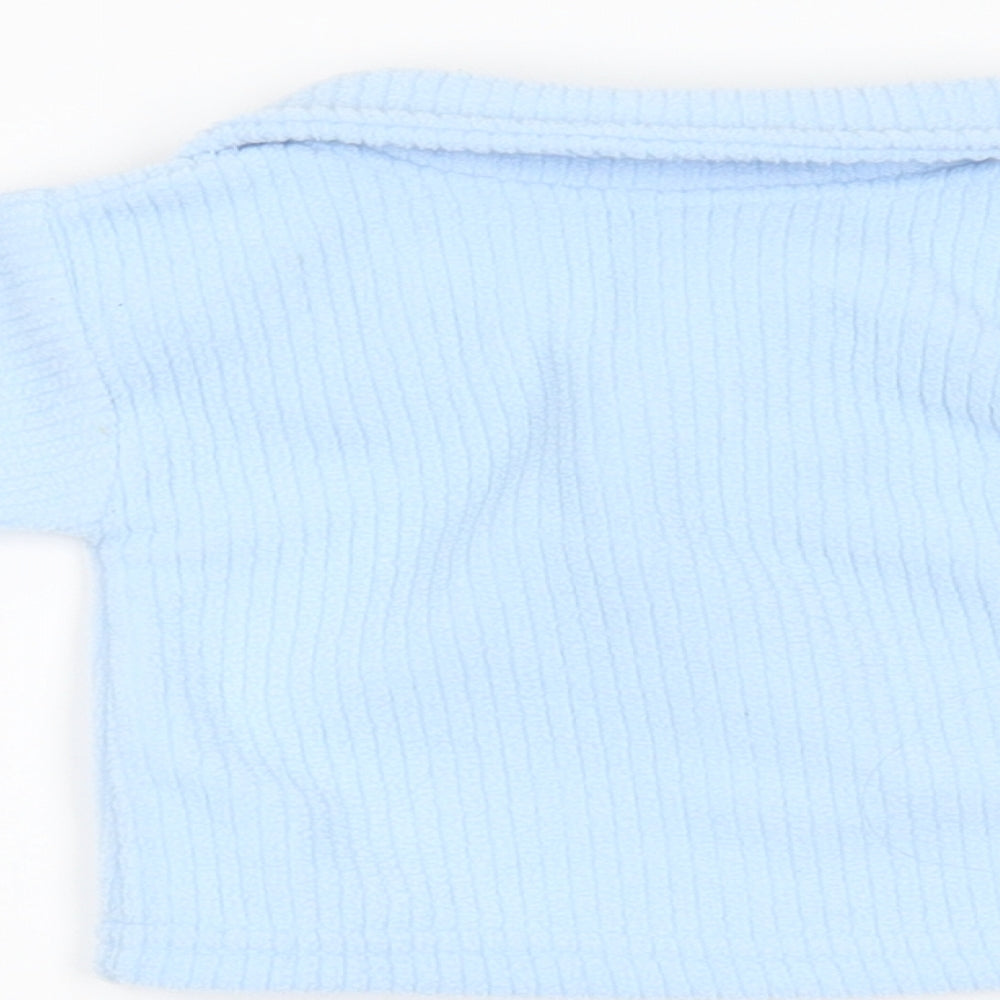 Teddy Collection Blue Fleece Pullover Casual Size 0-3 Months - Teddy