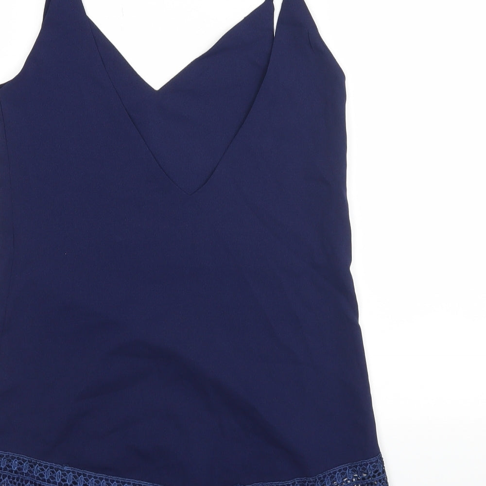 Club L Womens Blue Basic Blouse Size 8