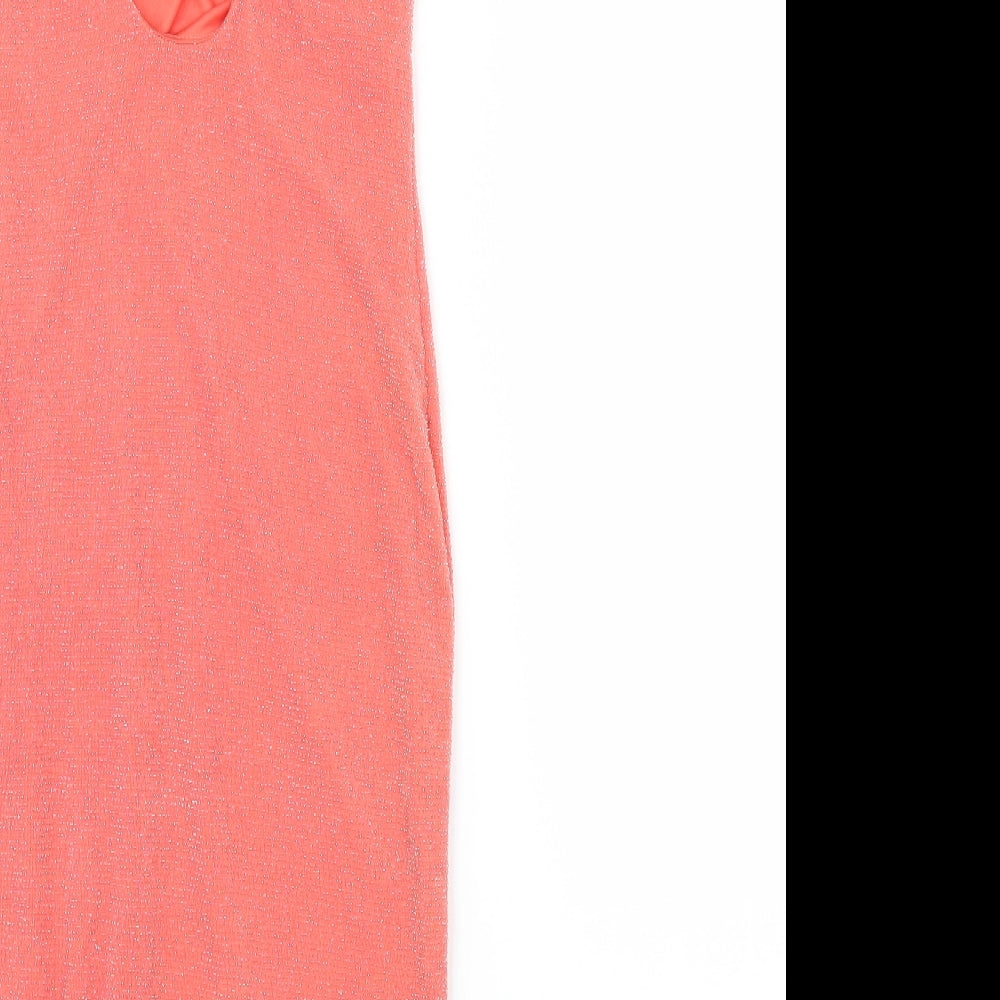 Miss Selfridge Womens Orange Bodycon Size 6 - COLD SHOULDER