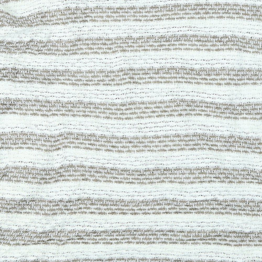 b. young Womens Brown Striped Pullover Jumper Size L