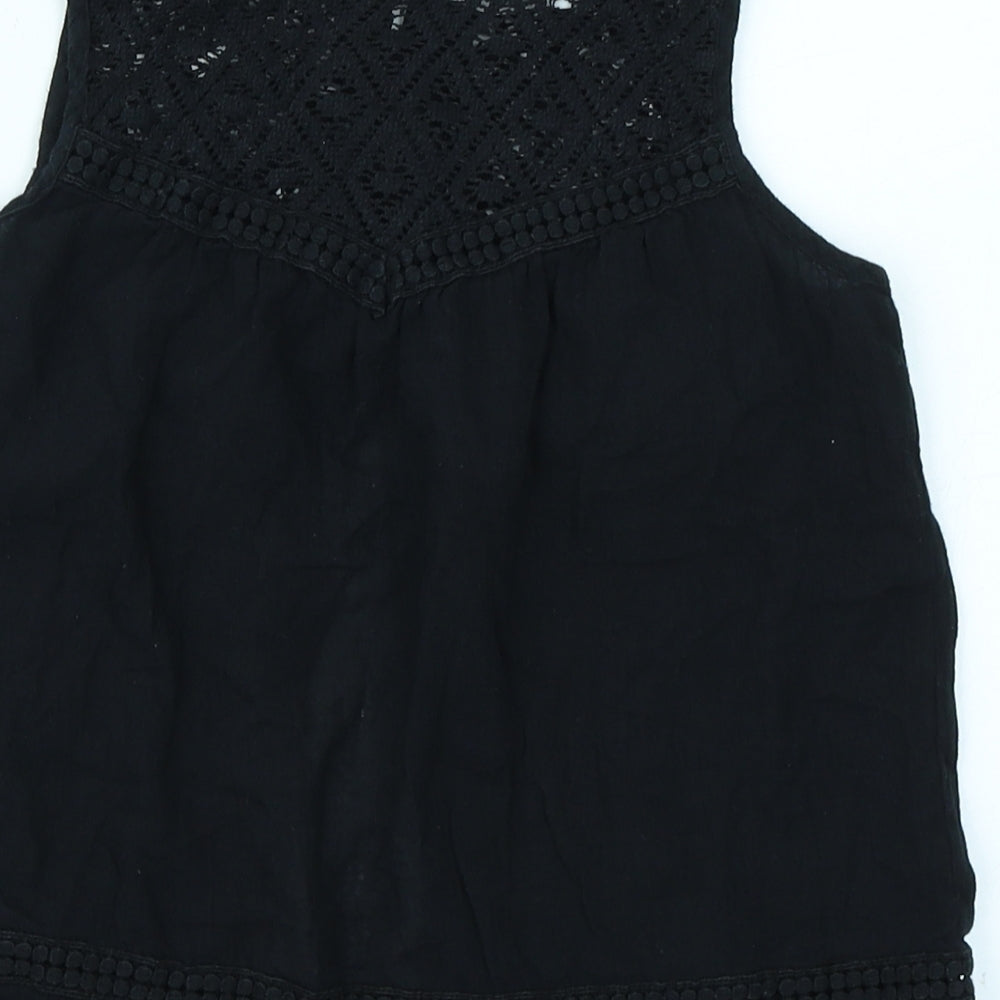 MNG Kids Girls Black Basic T-Shirt Size 9-10 Years