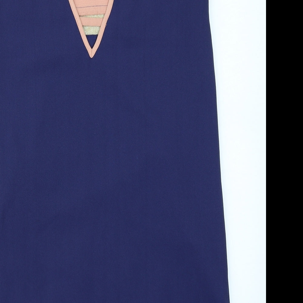Suncoo Womens Blue Colourblock A-Line Size M