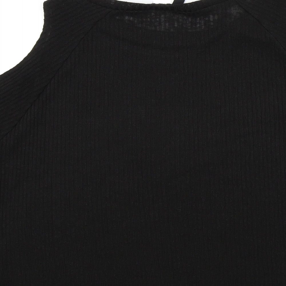 H&M Womens Black Colourblock Basic T-Shirt Size M