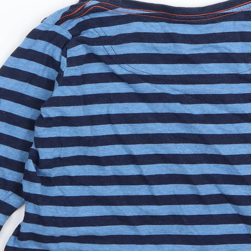 Joules Boys Blue Striped Basic T-Shirt Size 4 Years