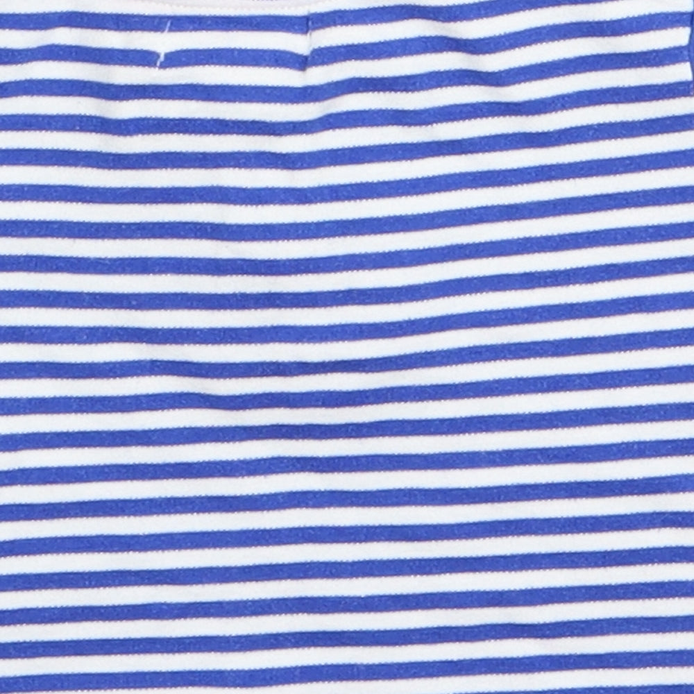 BABLUNO Boys Blue Striped Basic T-Shirt Size 3-6 Months