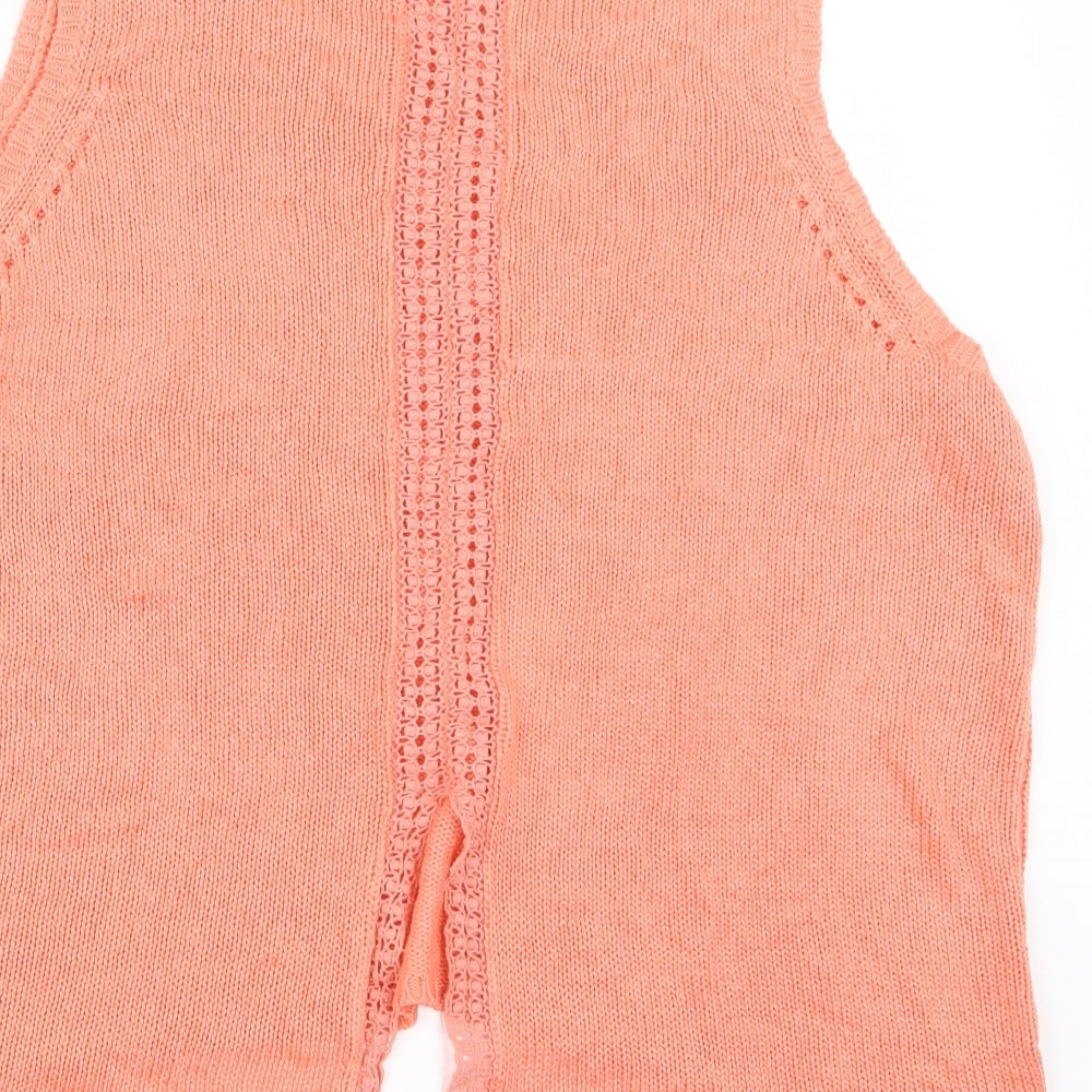 New Look Womens Orange Knit Pullover Jumper Size 14