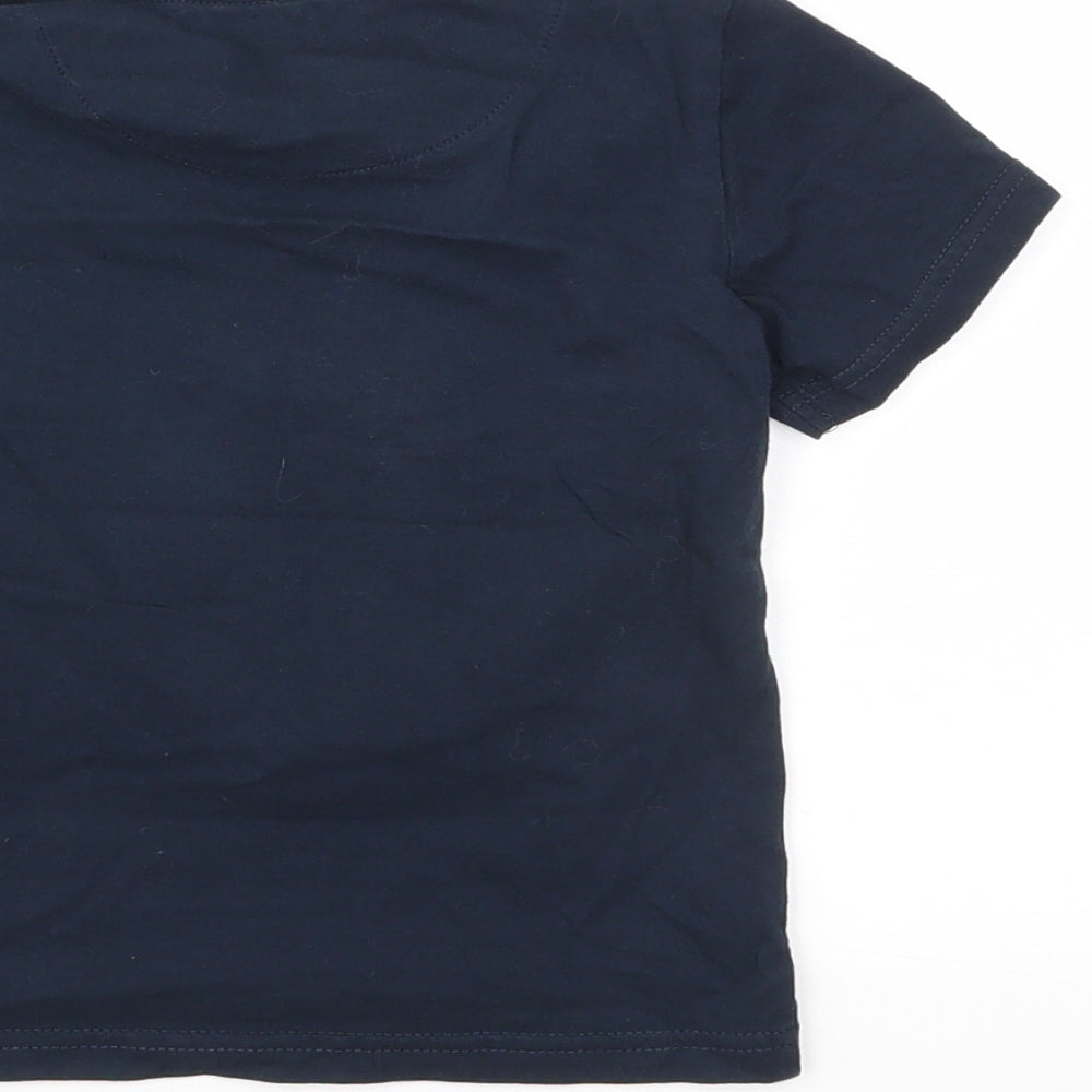 LOSAN Boys Blue Animal Print Basic T-Shirt Size 3 Years