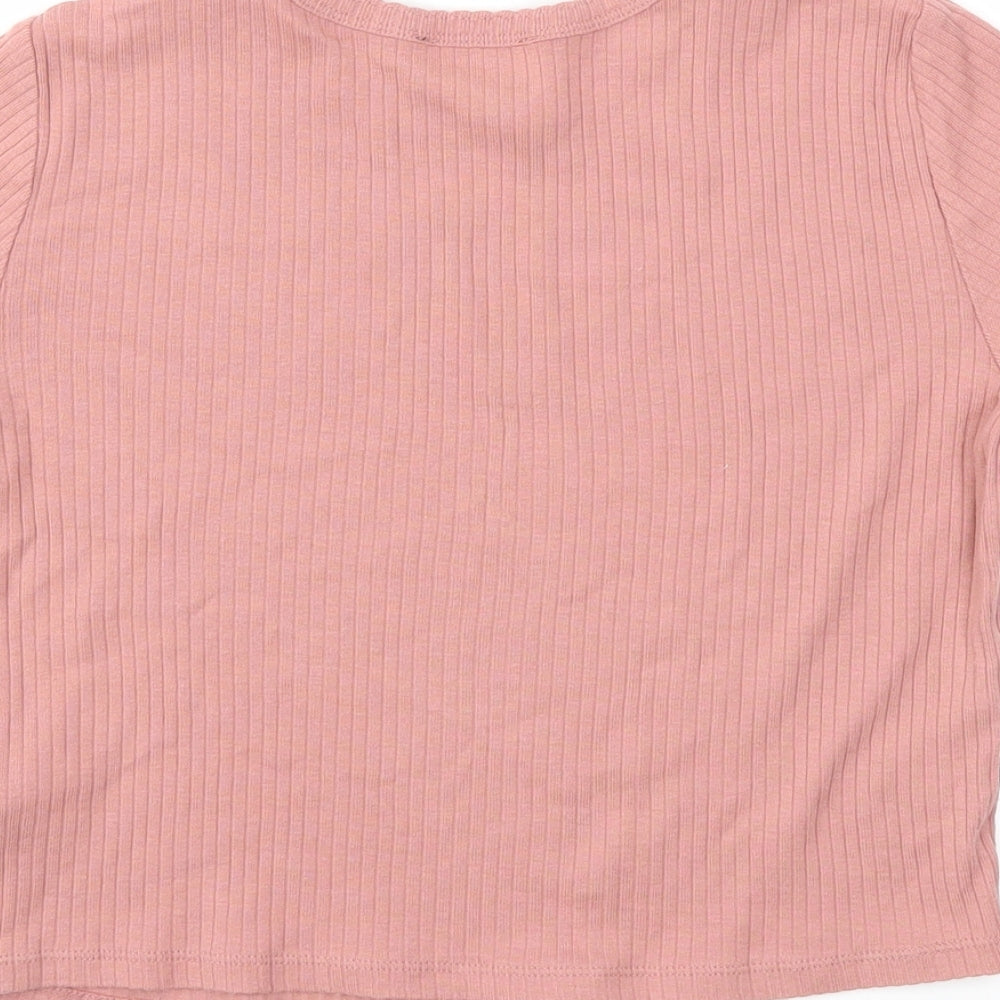 TOPSHOP Womens Pink Basic T-Shirt Size 10